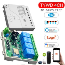 Tuya Smart Home Relay Wifi Smart Switch Module 4CH 7-32/110-220V Smart Life APP Remote Control Work with Alexa Google Home