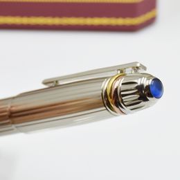 High Quality CT Classic Metal Stripe Signature Pen Unique Twisted Strap Design Blue Gem Top Ballpoint Pens With Series Number