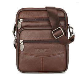 Waist Bags Men's Genuine Leather Crossbody Shoulder High Quality Tote Fashion Business Man Messenger Bag Fanny Pack