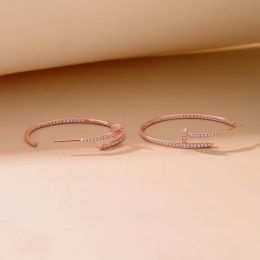 2023 New Moissanite Earrings 18K White Gold Plated Real 925 Sterling Silver Hoop Earrings for Women D Colour VVS1 Fine Jewellery