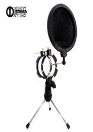 Desktop Adjustable Pop Philtre Clip Mikrofon Tripod Folding Karaoke Microphone Stand Windscreen Mask Shield PC Recording Mic Holder6095014