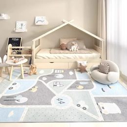 Kreskówkowe dziecko dekoracje sypialni bez poślizgu dywany nordyckie dywany do salonu dywan do mycia domu duży obszarze pełzanie dzieci 240411