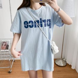 2023 New Pregnant T shirt Mom Loose Nursing Tops Postpartum Mommy Casual Breast Feeding Clothes Pregnancy Maternity T-Shirts