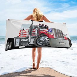 Towel Cartoon Truck Bath Towels Microfiber Large Beach Adults Travel Washcloths Portable Spa Bathroom Face 70x140cm