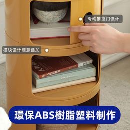 2/3/4 Layer Storage Cabinet Small Round Bedside Table Living Room Cabinets With Sliding Doors Side Table Bedroom Furniture