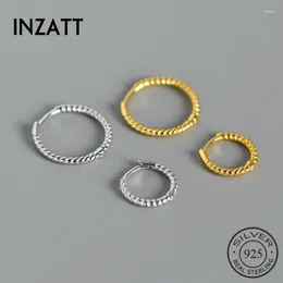 Hoop Earrings INZAReal 925 Sterling Silver 18k Gold Huggies For Fashion Women Classic Fine Jewellery Minimalist Accessories