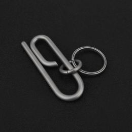 Simple Titanium Alloy Key Ring Belt Clip Buckle Outdoor Tool Keychain