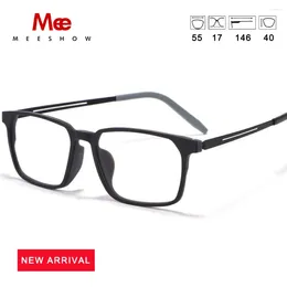 Sunglasses Frames MEESHOW Men Pure Titanium Glasses Frame Ultra-Light 55mm Comfortable Unisex Eyeglasses TR90 Eyewear Optics