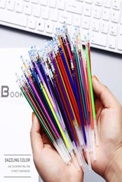 Refills 100pcsbag 07mm Multicolor Gel Pen Set Replaceable Colourful Flash Glitter For Writing DIY Painting Graffiti6240123