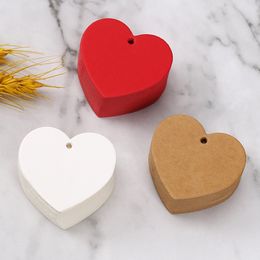 100pcs 5cm Heart Shape Paper Tags Red Love Labels Garment Shoes Clothes Packing Label Hang Tag DIY Crafts Gift Bags Accessories