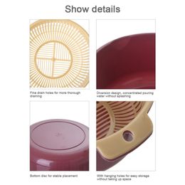 High quality double layer wash basket drain water basket portable kitchen plastic cutout drain water tao rice multi-use basket
