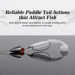 Noeby Soft Fishing Lures 9.5cm 8g Paddle Tail Artificial Soft Bait Swing Worm Swimbait Wobbler for Bass Silicone Fishing Bait