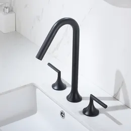 Bathroom Sink Faucets Widespread Faucet & Cold Black Basin Mixer Lavotory Vessel Taps Brass