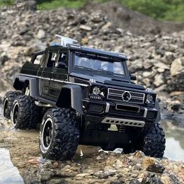 Electric/RC Car 1 28 6*6 Big Tyre Alloy Pickup Car Model Diecast Toy Metal Off-Road Vehicles Car Model for G63 G65 Simulation Childrens Gift 240411