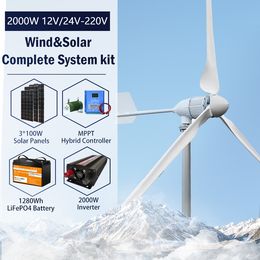 3kw Wind Turbine 3000W 24V 48V 96V With MPPT/Charge Controller Windmill Yacht Farm Small Wind Generator Home Use Free Energy