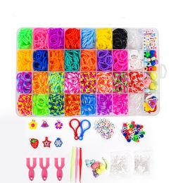 1Set Loom Rubber Bands Bracelet Making Refill Tool Set Kit for Kids DIY Craft Jewellery Making Supplies Materials Girls Boys Gift