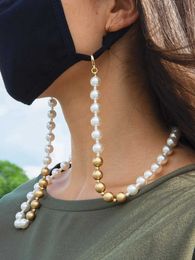 Eyeglasses chains Face mask rope pearl pendant necklace glasses chain anti loss multi-purpose stand necklace C240411