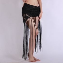 Belly Dancing Long Skirt 2023 for Women Fringe Flower Triangle Hip Scarf Chinese Folk Dance Wear GypsyTribal Dancer Costume