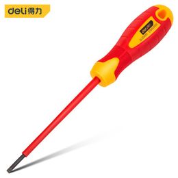 Deli 1pcs Insulated Screwdriver CRV PH SL Chrome Vanadium Steel 1000V High Voltage Resistant Electrician Repair Tools