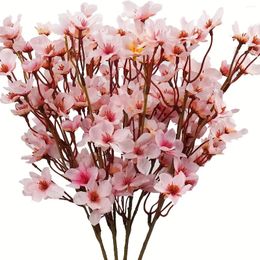 Decorative Flowers 2Pcs Silk Cherry Blossom Branches Artificial Peach Long Stems Vase Arrangements For Wedding Party Home Decoration