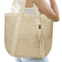 Storage Bags Straw Bag For Summer Womens Sling Casual Boho Shoulder Fashion Weaving Bucket Vacation Travel