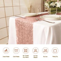 (5pcs/8pcs/10pcs)Wedding Sequin Shiny Table Runner for Christmas Birthday Party Baby Shower Dinning Table Cover Home Table Decor