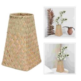 Vase Flower Woven Basket Bamboo Rattan Holder Wicker Pot Dried Pen Rustic Container Decorative Wedding Seagrass Farmhouse Floral