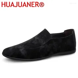 Casual Shoes Slip On Mens Suede Leather Men Loafers Handmade Man Boat Simple Driving Summer Loafer Male Comfortable