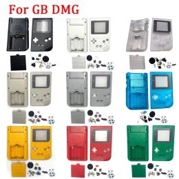 Full Set GB DMG Housing Shell with Buttons Conductive Rubber Pad Kits For Gameboy GB DMG IPS Case Classic Gaming Console Shell