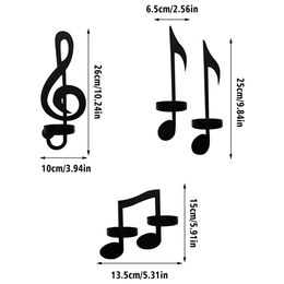 Black Music Note Wall Sconce Treble Clef Quarter Note Double Note For Office Store Wall Yard Porch, Garage Door Gifts Home Decor