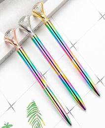 Big Diamond Crystal Ballpoint Pens Novelty Rainbow Metal Gradient Pen School Office Writing Supplies Business Pen Stationery Stude4913186