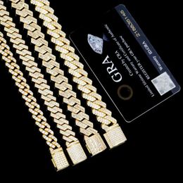 2024 Fine Jewellery Necklaces 10mm 12mm 925 Silver Vvs Moissanite Cuban Chain 925 Sterling Silver Men Necklace Cuban Chain