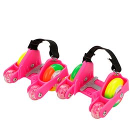 Child LED Flashing Roller Skate Shoes Hot 2/4 Wheels Sports Colourful LED Flashing Light Small Whirlwind Pulley For Kid Heel IA81