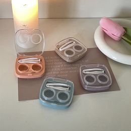 Portable Transparent Contact Lens Case Box Women Plastic Contact Lens Case Clear Eyewear Container Travel Accessories