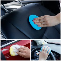 1/5pcs Car Wash Sponge Round Crimped Waxing Polishing Cleaning Tools High Density Foam Applicator Pad Sponge Car Detailing Tools