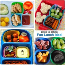 Silicone Lunch Box Dividers Silicone Cupcake Liners Egg Tart Holder Cake Cup Mould Muffin Cups Bento Box Accessories for Kids