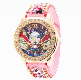 Geneva Rhinestones Stone Watches Velvet Belt Buckle Watch Luxury Diamond Women Alloy Ethnic Quartz Watches Round Antique Wrist5172114