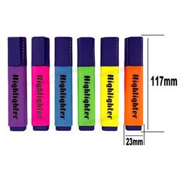 6Pcs Set Candy Colour Highlighter 4mm Oblique Tip Art Marker Fluorescent Pen Office School Wrting Drawing Graffiti Stationery