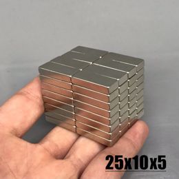 5/10/20/50Pcs Neodymium Material 25x10x5mm NdFeB N35 Magnets 25*10*5 mm Strong Block magnet Magnetic Imanes Hardware Sheet