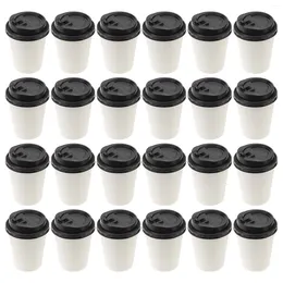 Disposable Cups Straws 50pcs 8oz 12oz Coffee Insulation Takeaway Double-Layer Paper Cup Milk For Drinking Party Supplies