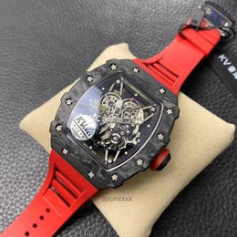 Luxus Uhren RM35-02 Schweizer Automatische Bewegung Saphirspiegel importierten Gummi-Gurt O4mi