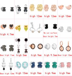 2021 100 925 sterling silver bear earrings fashion classic perforated earrings jewelry manufacturer whole3132099