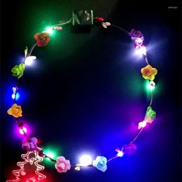 Decorative Flowers Christmas Prom Party Year's Glowing Gift Wreath Combination Led Tiara Toy Headband Push Whilesale
