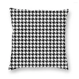 Pillow Houndstooth Black And White Pattern Pillowcase Printing Fabric Cover Decorations Throw Case Home 45X45cm