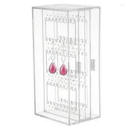 Decorative Plates Acrylic Jewelry Holder 2 Vertical Drawer Earring Stand Rack Hanger Storage Box For Necklaces