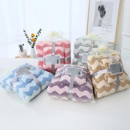 Towel 2PCS/Set 35x75cm And 70x140cm Home Wedding Gift Face Bath Adult Coral Fleece Absorbent Facial Washing Soft Hand Dry Cloth