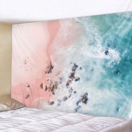 Landscape Tapestries Tapestry Refreshing Beach Wave Background Wall Decoration Towel Bedroom Room Aesthetics Home R0411 1