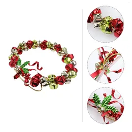 Decorative Flowers Jingle Bell Lane Ornament Christmas Wreath Artificial Flower Garland Door Hanging