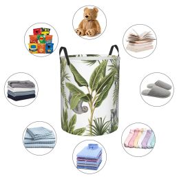 Folding Laundry Basket Exotic Botanical Jungle Dirty Clothes Toys Storage Bucket Wardrobe Clothing Organiser Hamper