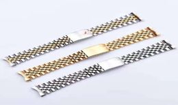 Watch Bands 19 20 21mm Two Tone Hollow Curved End Solid Screw Links Replacement Band Old Style VINTAGE Jubilee Bracelet For Dateju6467824